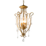 Oil Lamp Hanging Pendant Traditional 4-Light Faceted Crystal Balls Ceiling Chandelier in Gold Clearhalo 'Ceiling Lights' 'Chandeliers' Lighting' options 988351