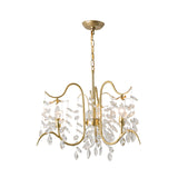 Armed Faceted Ball Finial Chandelier Minimalist 3-Head Hall Ceiling Suspension Lamp in Gold Clearhalo 'Ceiling Lights' 'Chandeliers' Lighting' options 988363