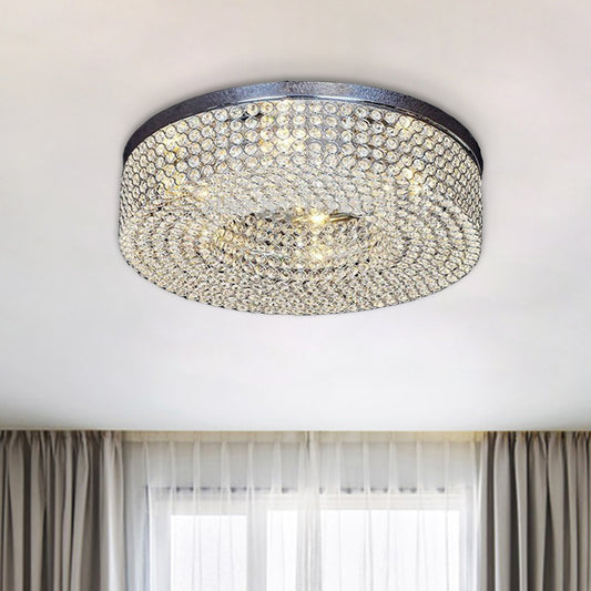 Contemporary Rounded Light Fixture Ceiling Inserted Clear Crystal 6-Bulb Flush Mount Recessed Lighting Clear Clearhalo 'Ceiling Lights' 'Close To Ceiling Lights' 'Close to ceiling' 'Flush mount' Lighting' 988467