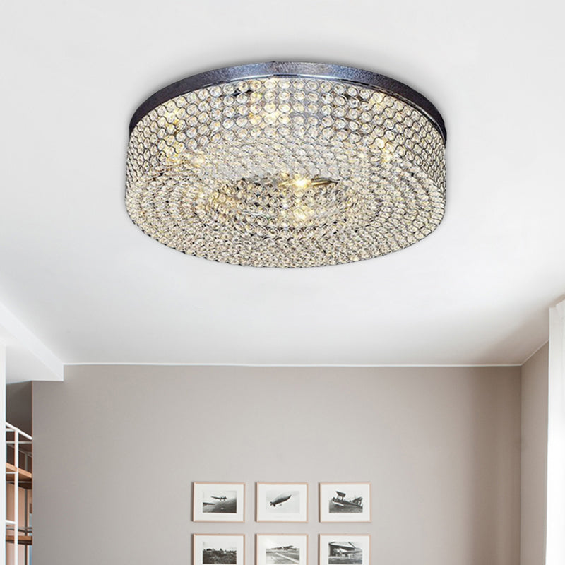 Contemporary Rounded Light Fixture Ceiling Inserted Clear Crystal 6-Bulb Flush Mount Recessed Lighting Clearhalo 'Ceiling Lights' 'Close To Ceiling Lights' 'Close to ceiling' 'Flush mount' Lighting' 988468