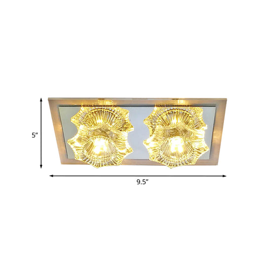 LED Faceted Clear Glass Flush Mount Simple Octagon Corridor Flush Mount Ceiling Lighting Fixture Clearhalo 'Ceiling Lights' 'Close To Ceiling Lights' 'Close to ceiling' 'Flush mount' Lighting' 988502