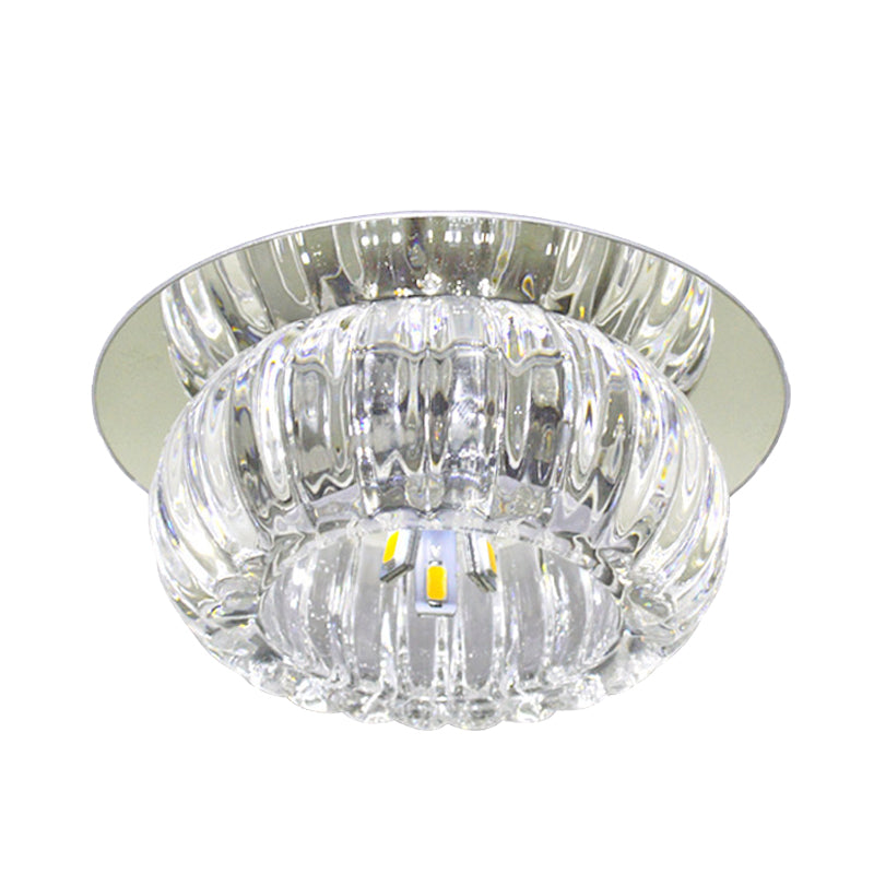 Bowl Balcony Flush Mount Spotlight Fashion Clear Prismatic Optical Crystal LED Close to Ceiling Lighting Clearhalo 'Ceiling Lights' 'Close To Ceiling Lights' 'Close to ceiling' 'Flush mount' Lighting' 988513