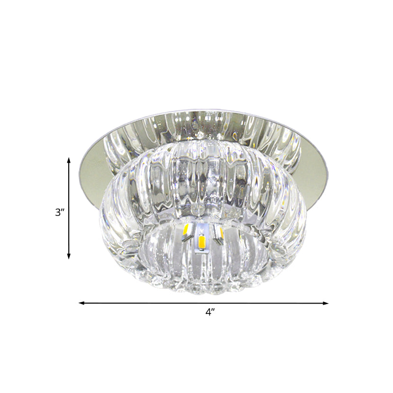 Bowl Balcony Flush Mount Spotlight Fashion Clear Prismatic Optical Crystal LED Close to Ceiling Lighting Clearhalo 'Ceiling Lights' 'Close To Ceiling Lights' 'Close to ceiling' 'Flush mount' Lighting' 988514