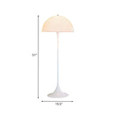 Metal Semi-Globe Reading Floor Lamp Nordic 1 Head White Standing Light for Bedroom Clearhalo 'Floor Lamps' 'Lamps' Lighting' 988671