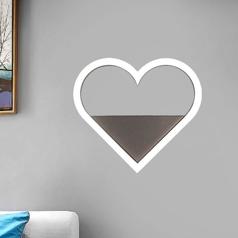 Nordic LED Flush Mount Wall Sconce Light Coffee Heart Shape/Black Wifi/Coffee Elk Head Wall Mount Lamp with Acrylic Shade Light Coffee Clearhalo 'Wall Lamps & Sconces' 'Wall Lights' Lighting' 990284