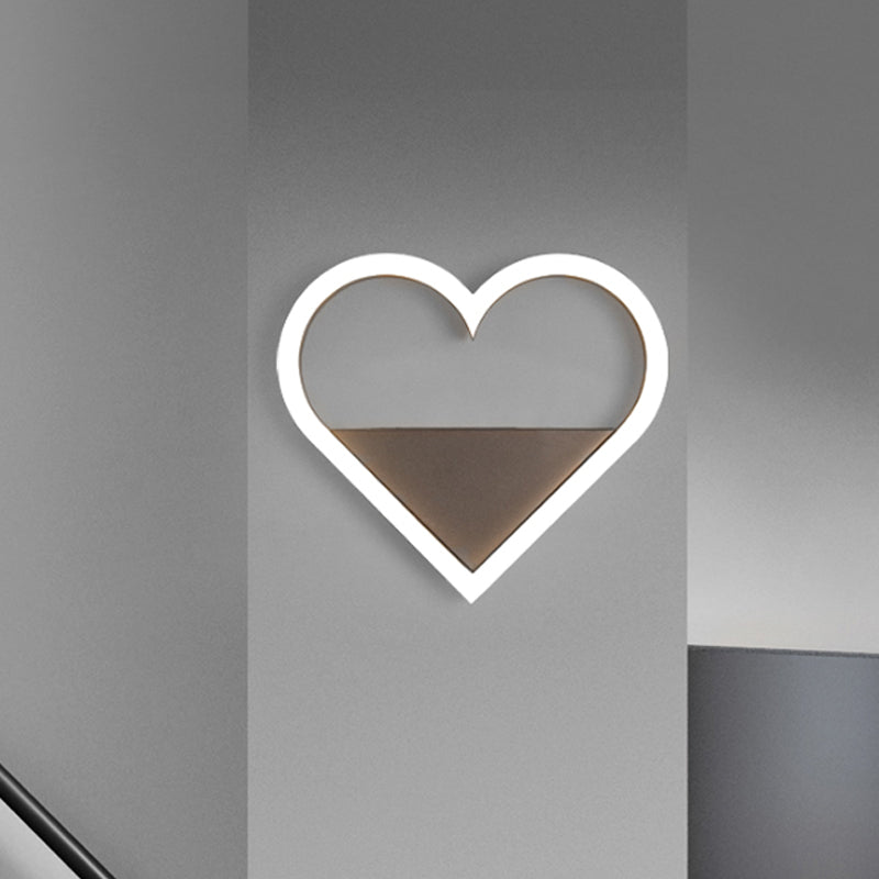 Nordic LED Flush Mount Wall Sconce Light Coffee Heart Shape/Black Wifi/Coffee Elk Head Wall Mount Lamp with Acrylic Shade Clearhalo 'Wall Lamps & Sconces' 'Wall Lights' Lighting' 990285