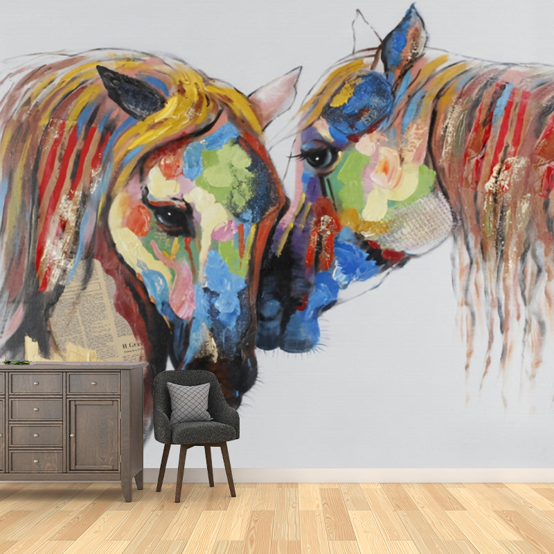 Cool Horse Wall Mural for Commercial Use Novelty Wall Covering, Made to Measure Clearhalo 'Wall Decor' 'Wall Mural' 990397