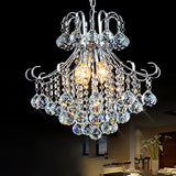 Curvy Arm Chandelier Light Modern Crystal 3 Lights Chrome Ceiling Light for Dining Room Clearhalo 'Ceiling Lights' 'Chandeliers' 'Close To Ceiling Lights' 'Glass shade' 'Glass' 'Modern Chandeliers' 'Modern' Lighting' 990734