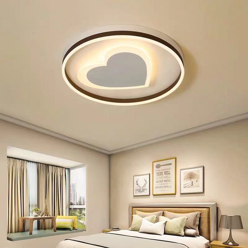 Ring Kid Bedroom Flush Ceiling Light with Loving Heart Acrylic Cute LED Ceiling Lamp in White White Clearhalo 'Ceiling Lights' 'Close To Ceiling Lights' 'Close to ceiling' 'Flush mount' Lighting' 990872