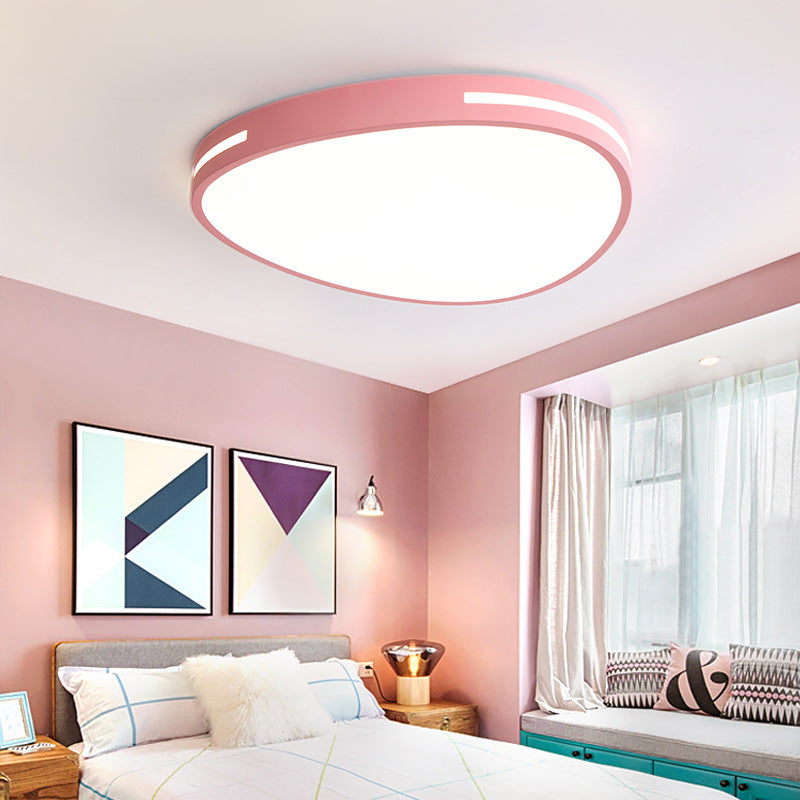 Nordic Flat Teardrop Flush Mount Light Acrylic LED Ceiling Light for Kindergarten Bedroom Pink Clearhalo 'Ceiling Lights' 'Close To Ceiling Lights' 'Close to ceiling' Lighting' 990886