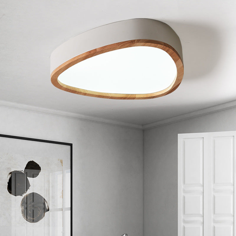 Lovely Teardrop Flush Ceiling Light Wood & Acrylic LED Ceiling Fixture for Boys Bedroom Clearhalo 'Ceiling Lights' 'Close To Ceiling Lights' 'Close to ceiling' Lighting' 990907