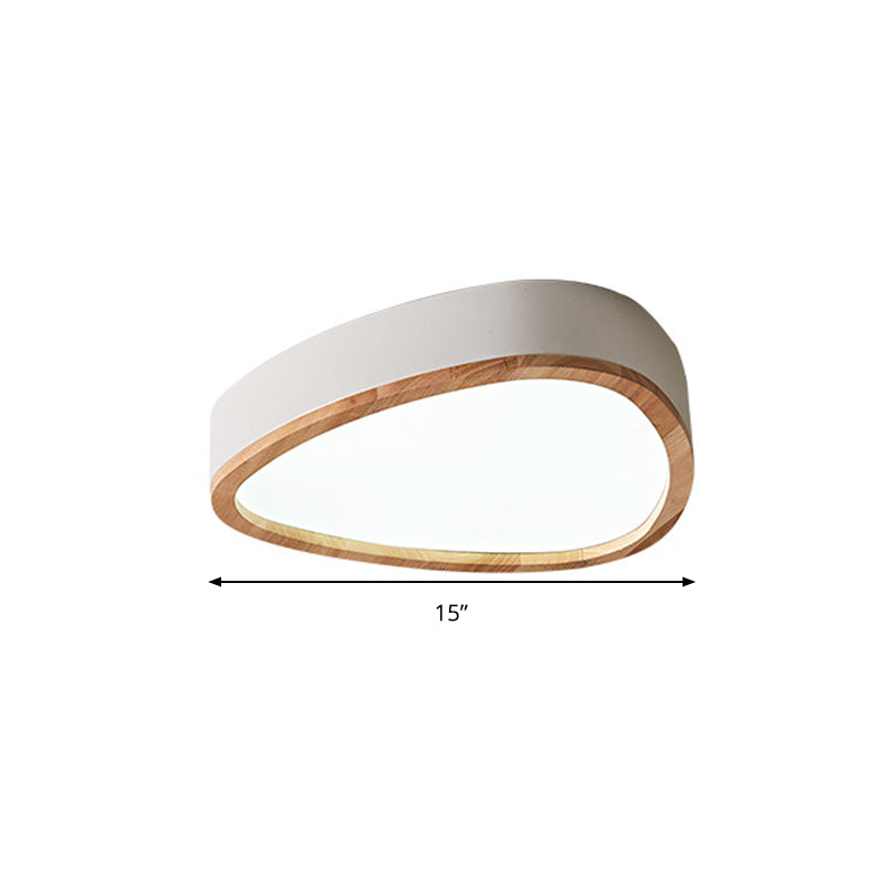 Lovely Teardrop Flush Ceiling Light Wood & Acrylic LED Ceiling Fixture for Boys Bedroom Clearhalo 'Ceiling Lights' 'Close To Ceiling Lights' 'Close to ceiling' Lighting' 990910