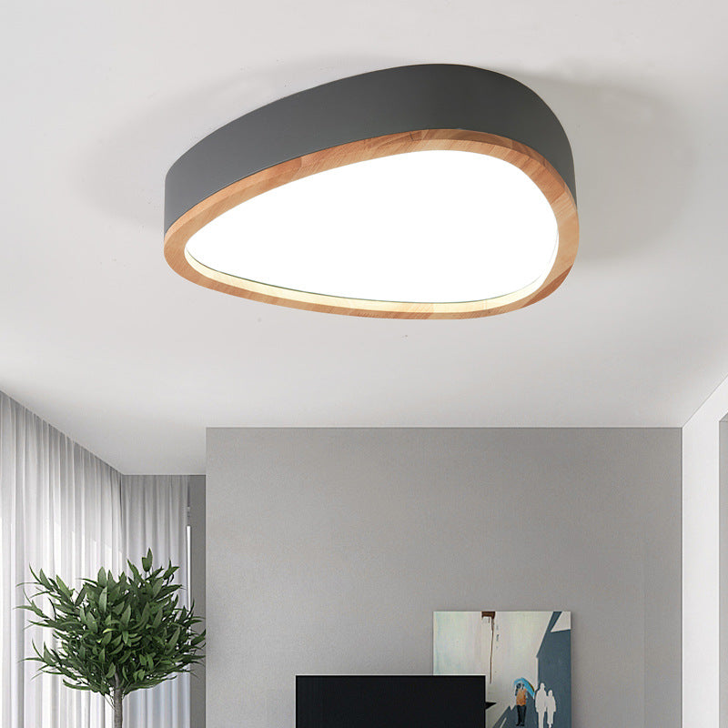 Lovely Teardrop Flush Ceiling Light Wood & Acrylic LED Ceiling Fixture for Boys Bedroom Clearhalo 'Ceiling Lights' 'Close To Ceiling Lights' 'Close to ceiling' Lighting' 990913