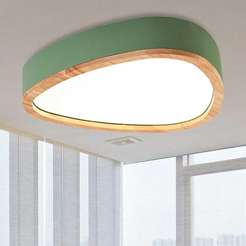 Lovely Teardrop Flush Ceiling Light Wood & Acrylic LED Ceiling Fixture for Boys Bedroom Clearhalo 'Ceiling Lights' 'Close To Ceiling Lights' 'Close to ceiling' Lighting' 990918