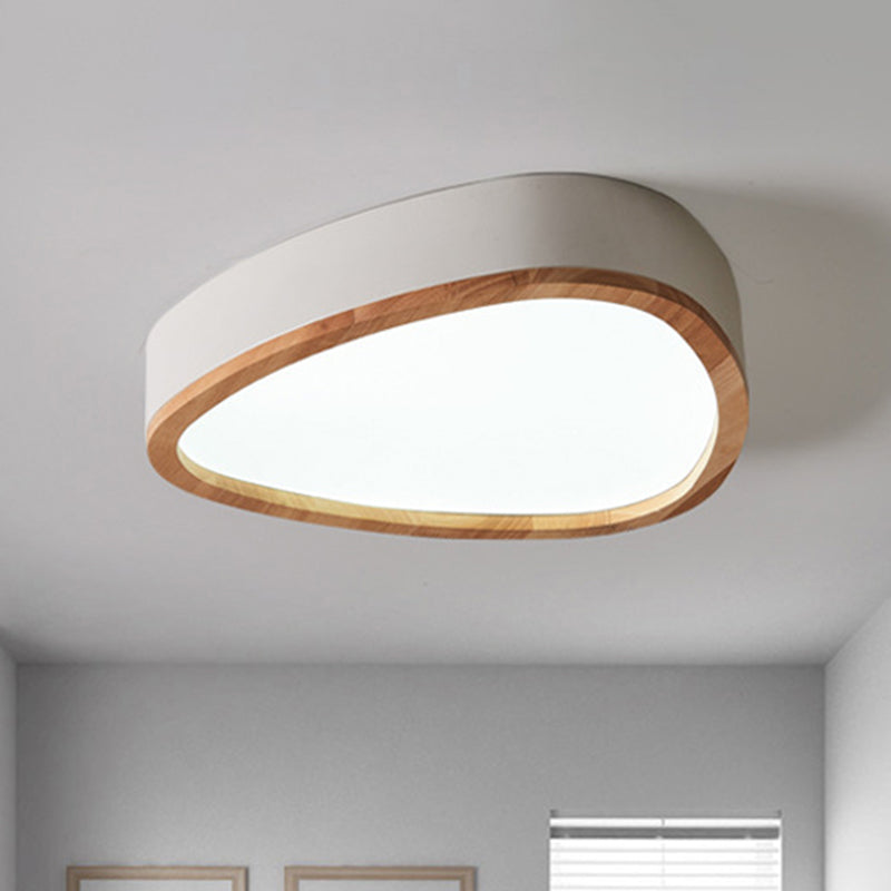 Lovely Teardrop Flush Ceiling Light Wood & Acrylic LED Ceiling Fixture for Boys Bedroom Clearhalo 'Ceiling Lights' 'Close To Ceiling Lights' 'Close to ceiling' Lighting' 990919