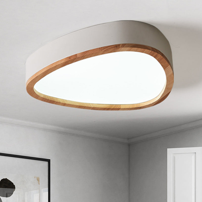 Lovely Teardrop Flush Ceiling Light Wood & Acrylic LED Ceiling Fixture for Boys Bedroom Clearhalo 'Ceiling Lights' 'Close To Ceiling Lights' 'Close to ceiling' Lighting' 990920