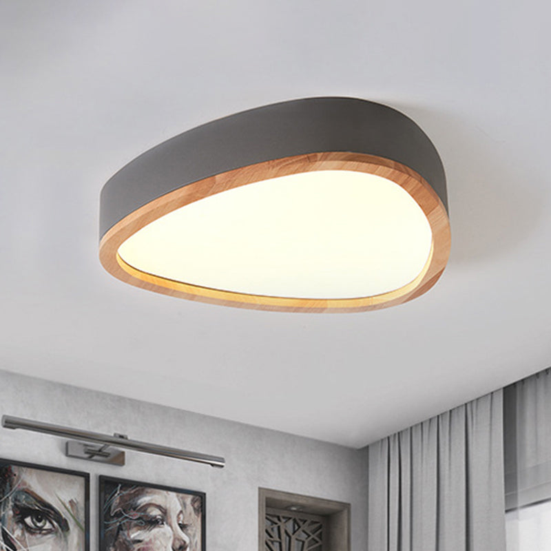 Lovely Teardrop Flush Ceiling Light Wood & Acrylic LED Ceiling Fixture for Boys Bedroom Clearhalo 'Ceiling Lights' 'Close To Ceiling Lights' 'Close to ceiling' Lighting' 990922