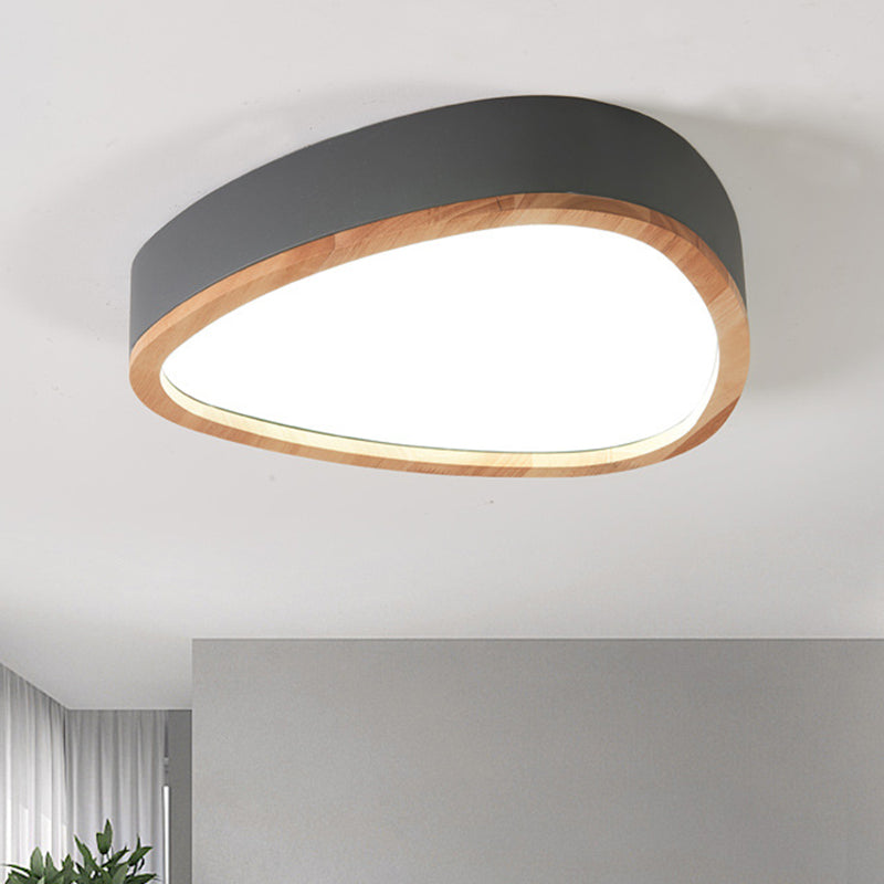 Lovely Teardrop Flush Ceiling Light Wood & Acrylic LED Ceiling Fixture for Boys Bedroom Clearhalo 'Ceiling Lights' 'Close To Ceiling Lights' 'Close to ceiling' Lighting' 990923