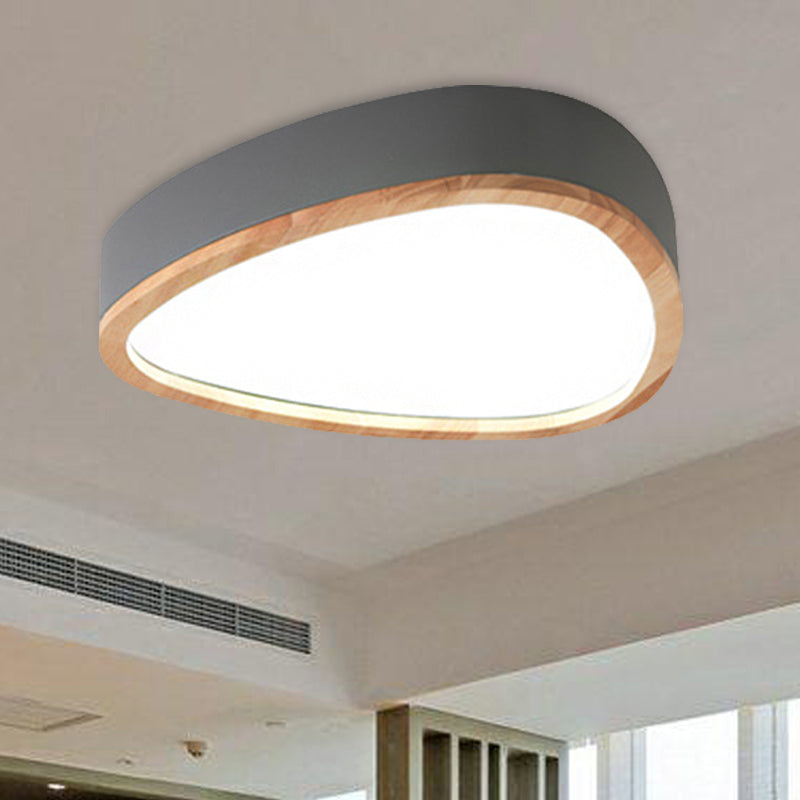 Lovely Teardrop Flush Ceiling Light Wood & Acrylic LED Ceiling Fixture for Boys Bedroom Clearhalo 'Ceiling Lights' 'Close To Ceiling Lights' 'Close to ceiling' Lighting' 990924