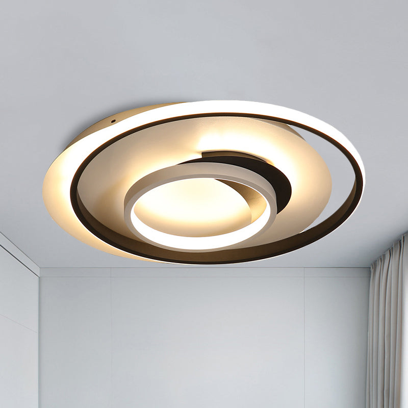 18"/21.5" Dia Round Acrylic Flush Light Modern LED Black Flush Ceiling Lighting Fixture in Warm/White Light Clearhalo 'Ceiling Lights' 'Close To Ceiling Lights' 'Close to ceiling' 'Flush mount' Lighting' 990933