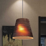 Paper Dome Shade Hanging Lamp Asian Style 1 Bulb Ceiling Drop Light in Brown for Restaurant, 10"/14"/16"/22"in Diameter Clearhalo 'Ceiling Lights' 'Modern Pendants' 'Modern' 'Pendant Lights' 'Pendants' Lighting' 990939