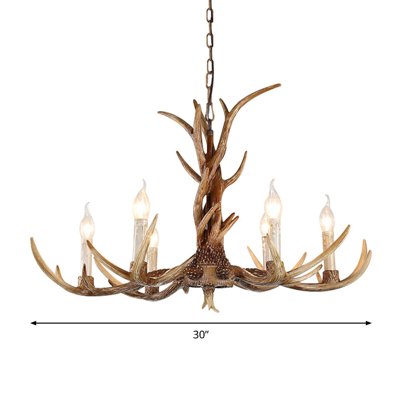 3/6/8 Lights Chandelier Lighting Fixture Antique Candelabra Resin Hanging Light in Beige for Living Room Clearhalo 'Ceiling Lights' 'Chandeliers' Lighting' options 990973