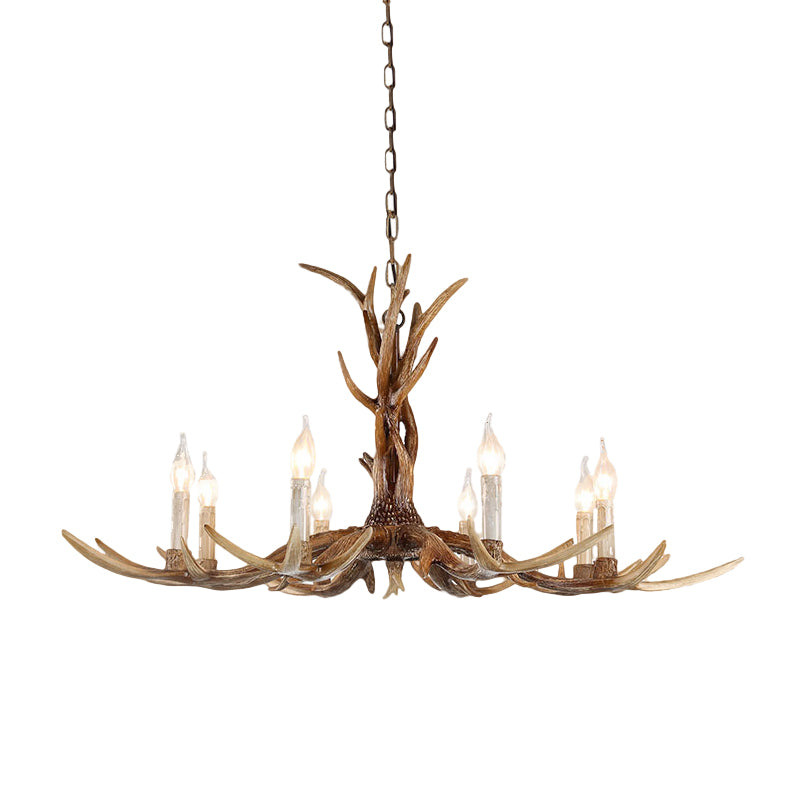 3/6/8 Lights Chandelier Lighting Fixture Antique Candelabra Resin Hanging Light in Beige for Living Room Clearhalo 'Ceiling Lights' 'Chandeliers' Lighting' options 990977