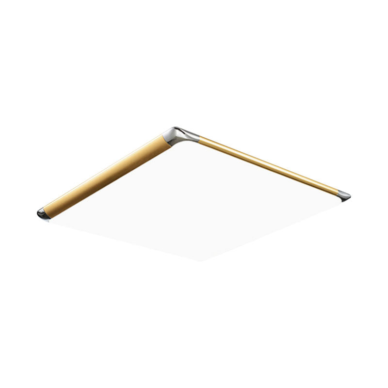 Ultra-Thin Square Flush Mount with Acrylic Shade Gold Integrated LED Bedroom Flush Mount Light in Warm/White, 18"/21"/35.5" Wide Clearhalo 'Ceiling Lights' 'Close To Ceiling Lights' 'Close to ceiling' 'Flush mount' Lighting' 991248