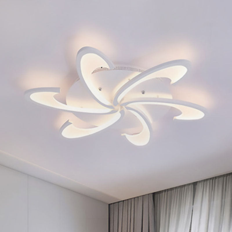 Windmill Flush Ceiling Light Fixture Modern Acrylic 3/6/12-Light Living Room Flushmount Lighting in Warm/White/Natural Light Clearhalo 'Ceiling Lights' 'Close To Ceiling Lights' 'Close to ceiling' 'Semi-flushmount' Lighting' 991338