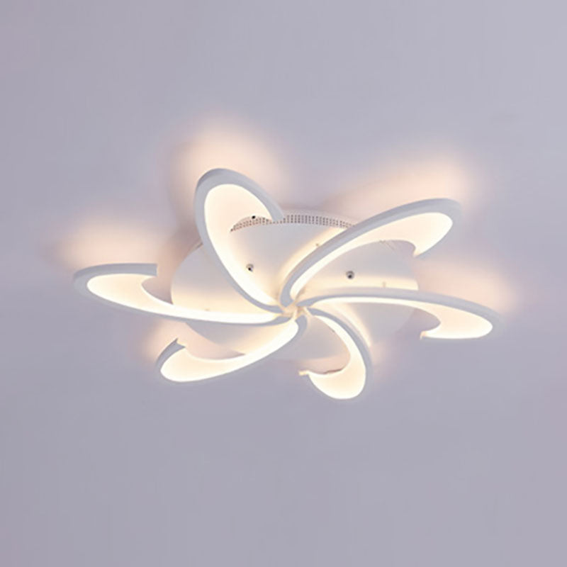 Windmill Flush Ceiling Light Fixture Modern Acrylic 3/6/12-Light Living Room Flushmount Lighting in Warm/White/Natural Light Clearhalo 'Ceiling Lights' 'Close To Ceiling Lights' 'Close to ceiling' 'Semi-flushmount' Lighting' 991340