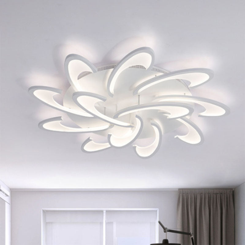 Windmill Flush Ceiling Light Fixture Modern Acrylic 3/6/12-Light Living Room Flushmount Lighting in Warm/White/Natural Light Clearhalo 'Ceiling Lights' 'Close To Ceiling Lights' 'Close to ceiling' 'Semi-flushmount' Lighting' 991343