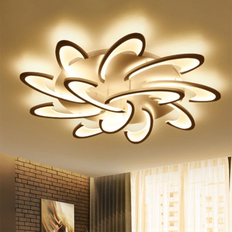 Windmill Flush Ceiling Light Fixture Modern Acrylic 3/6/12-Light Living Room Flushmount Lighting in Warm/White/Natural Light Clearhalo 'Ceiling Lights' 'Close To Ceiling Lights' 'Close to ceiling' 'Semi-flushmount' Lighting' 991344