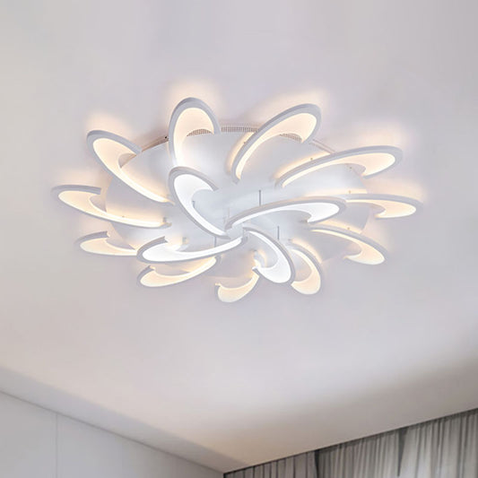 Windmill Flush Ceiling Light Fixture Modern Acrylic 3/6/12-Light Living Room Flushmount Lighting in Warm/White/Natural Light Clearhalo 'Ceiling Lights' 'Close To Ceiling Lights' 'Close to ceiling' 'Semi-flushmount' Lighting' 991348