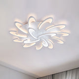 Windmill Flush Ceiling Light Fixture Modern Acrylic 3/6/12-Light Living Room Flushmount Lighting in Warm/White/Natural Light Clearhalo 'Ceiling Lights' 'Close To Ceiling Lights' 'Close to ceiling' 'Semi-flushmount' Lighting' 991348