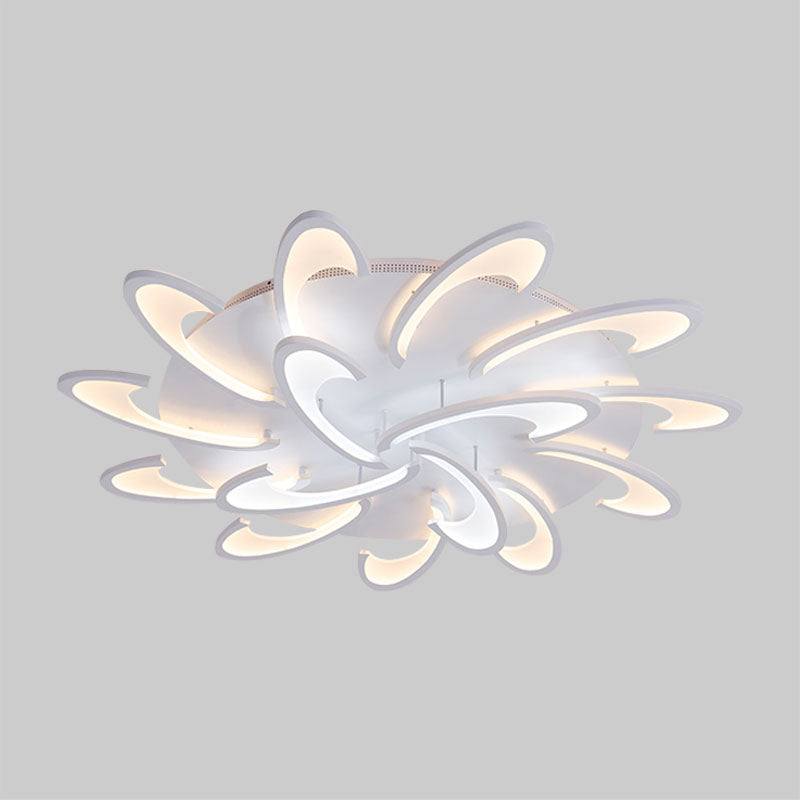 Windmill Flush Ceiling Light Fixture Modern Acrylic 3/6/12-Light Living Room Flushmount Lighting in Warm/White/Natural Light Clearhalo 'Ceiling Lights' 'Close To Ceiling Lights' 'Close to ceiling' 'Semi-flushmount' Lighting' 991350