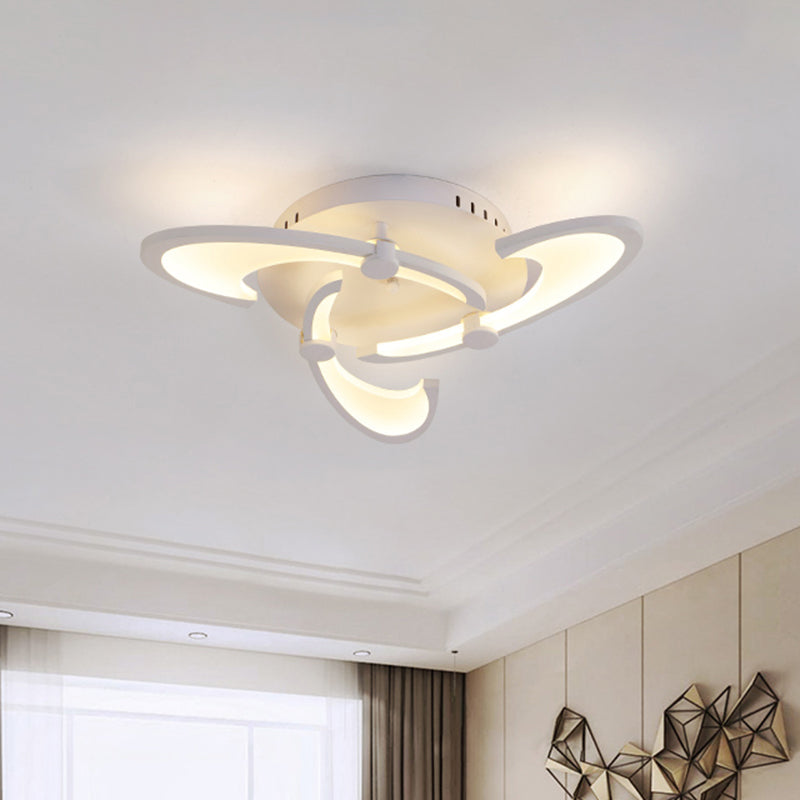 Floral Acrylic LED Flush Mount Light Fixture Contemporary 3/6/9 Lights White Ceiling Lamp in Warm/White/Natural Light Clearhalo 'Ceiling Lights' 'Close To Ceiling Lights' 'Close to ceiling' 'Semi-flushmount' Lighting' 991364