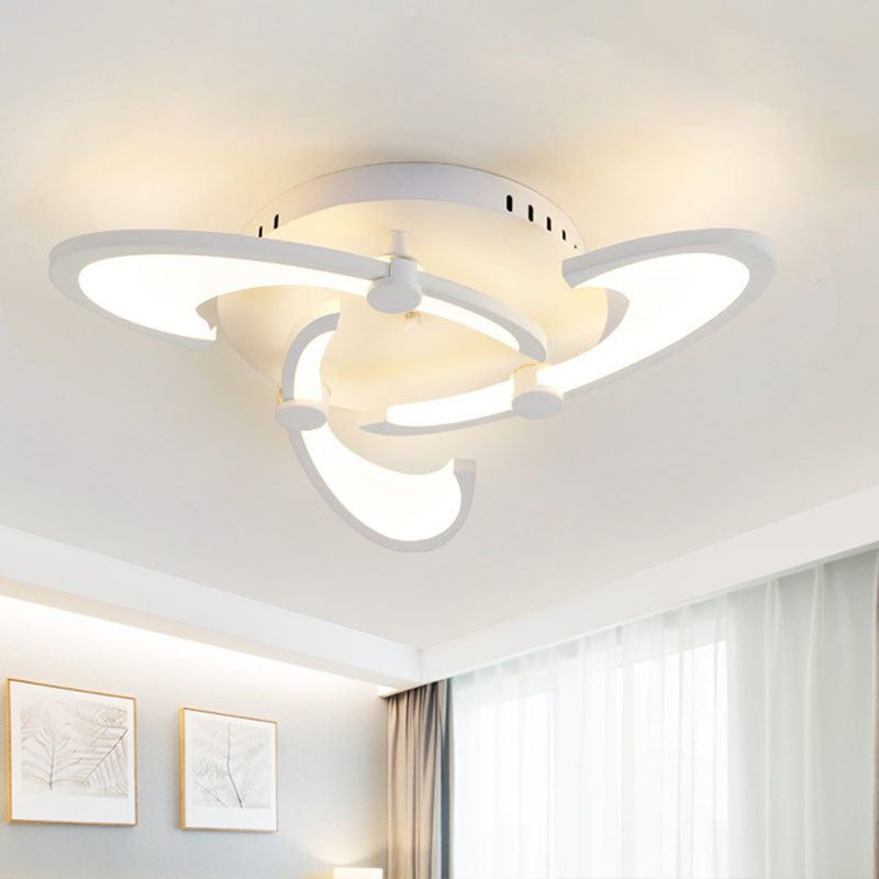 Floral Acrylic LED Flush Mount Light Fixture Contemporary 3/6/9 Lights White Ceiling Lamp in Warm/White/Natural Light Clearhalo 'Ceiling Lights' 'Close To Ceiling Lights' 'Close to ceiling' 'Semi-flushmount' Lighting' 991365