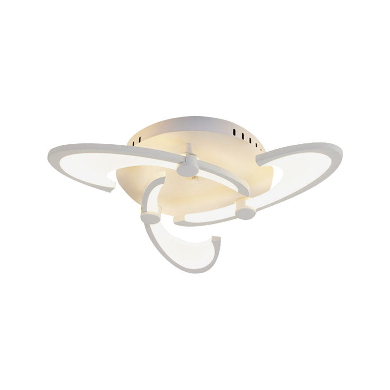 Floral Acrylic LED Flush Mount Light Fixture Contemporary 3/6/9 Lights White Ceiling Lamp in Warm/White/Natural Light Clearhalo 'Ceiling Lights' 'Close To Ceiling Lights' 'Close to ceiling' 'Semi-flushmount' Lighting' 991366