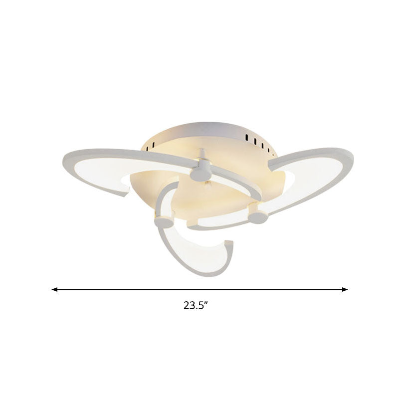 Floral Acrylic LED Flush Mount Light Fixture Contemporary 3/6/9 Lights White Ceiling Lamp in Warm/White/Natural Light Clearhalo 'Ceiling Lights' 'Close To Ceiling Lights' 'Close to ceiling' 'Semi-flushmount' Lighting' 991367