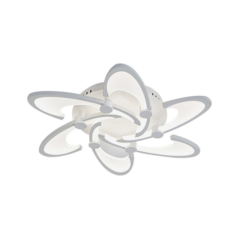 Floral Acrylic LED Flush Mount Light Fixture Contemporary 3/6/9 Lights White Ceiling Lamp in Warm/White/Natural Light Clearhalo 'Ceiling Lights' 'Close To Ceiling Lights' 'Close to ceiling' 'Semi-flushmount' Lighting' 991371