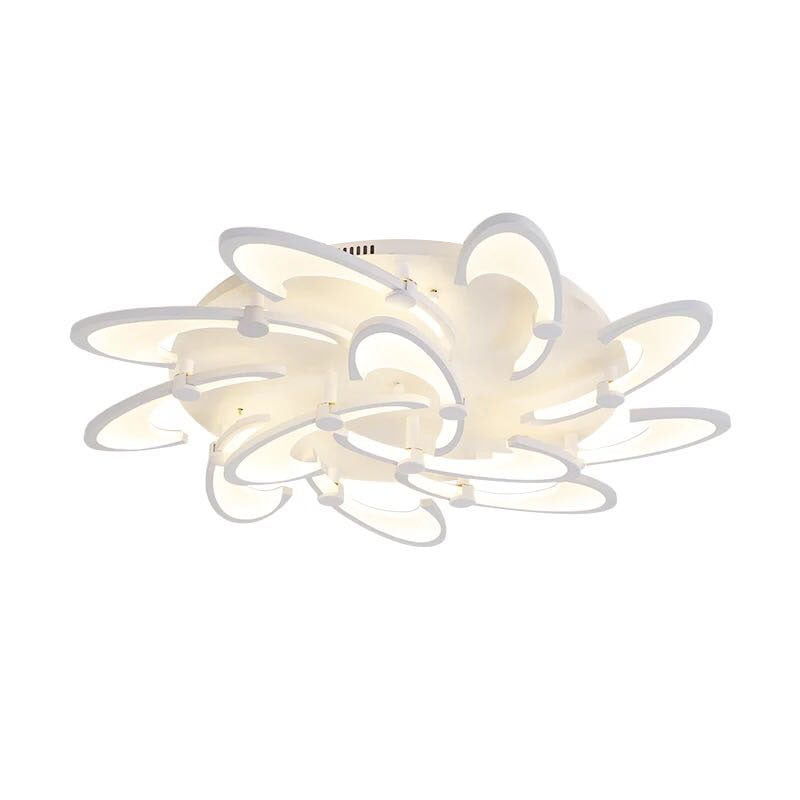 Floral Acrylic LED Flush Mount Light Fixture Contemporary 3/6/9 Lights White Ceiling Lamp in Warm/White/Natural Light Clearhalo 'Ceiling Lights' 'Close To Ceiling Lights' 'Close to ceiling' 'Semi-flushmount' Lighting' 991380