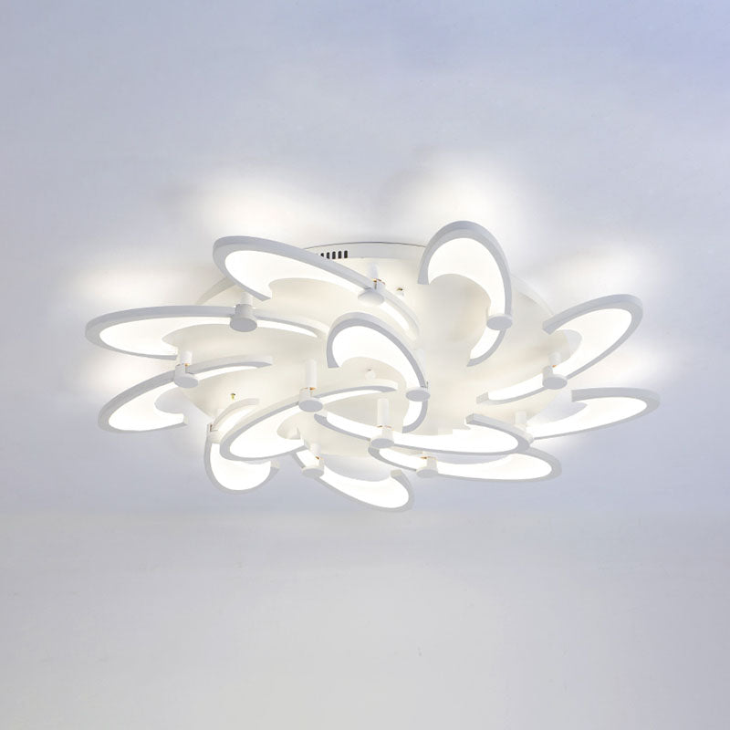 Floral Acrylic LED Flush Mount Light Fixture Contemporary 3/6/9 Lights White Ceiling Lamp in Warm/White/Natural Light Clearhalo 'Ceiling Lights' 'Close To Ceiling Lights' 'Close to ceiling' 'Semi-flushmount' Lighting' 991381