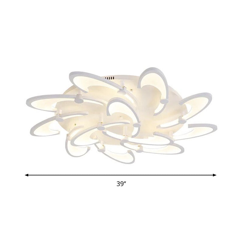 Floral Acrylic LED Flush Mount Light Fixture Contemporary 3/6/9 Lights White Ceiling Lamp in Warm/White/Natural Light Clearhalo 'Ceiling Lights' 'Close To Ceiling Lights' 'Close to ceiling' 'Semi-flushmount' Lighting' 991382