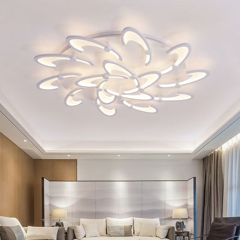 Floral Acrylic LED Flush Mount Light Fixture Contemporary 3/6/9 Lights White Ceiling Lamp in Warm/White/Natural Light Clearhalo 'Ceiling Lights' 'Close To Ceiling Lights' 'Close to ceiling' 'Semi-flushmount' Lighting' 991384