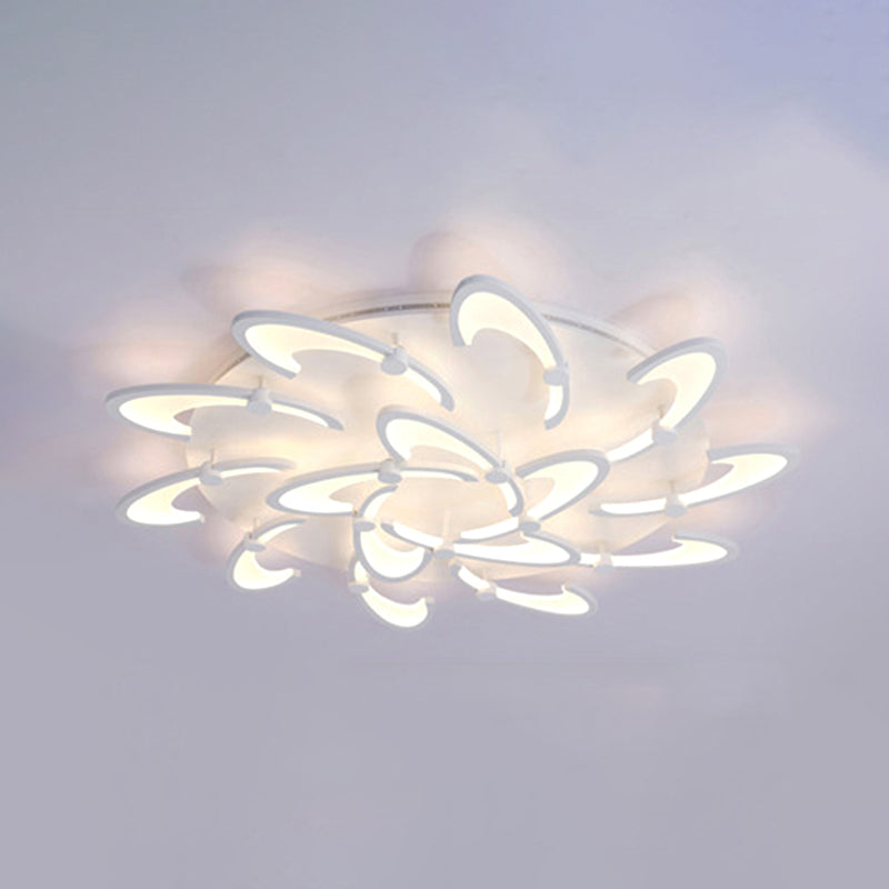 Floral Acrylic LED Flush Mount Light Fixture Contemporary 3/6/9 Lights White Ceiling Lamp in Warm/White/Natural Light Clearhalo 'Ceiling Lights' 'Close To Ceiling Lights' 'Close to ceiling' 'Semi-flushmount' Lighting' 991386