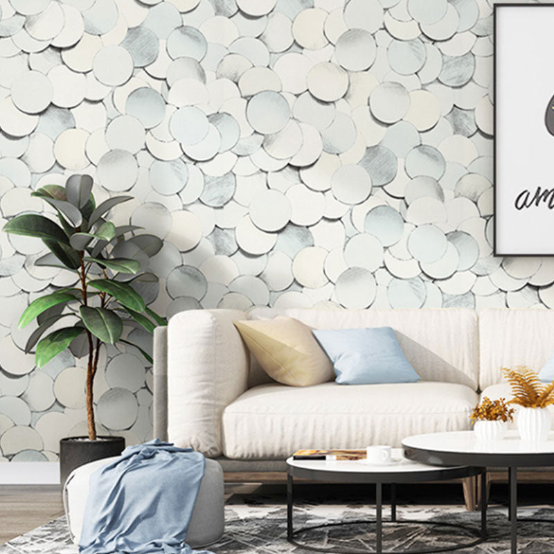 33' x 20.5" Minimalist Wallpaper Roll for Accent Wall with 3D Print Round Pattern in Soft Color Clearhalo 'Wall Decor' 'Wallpaper' 991473