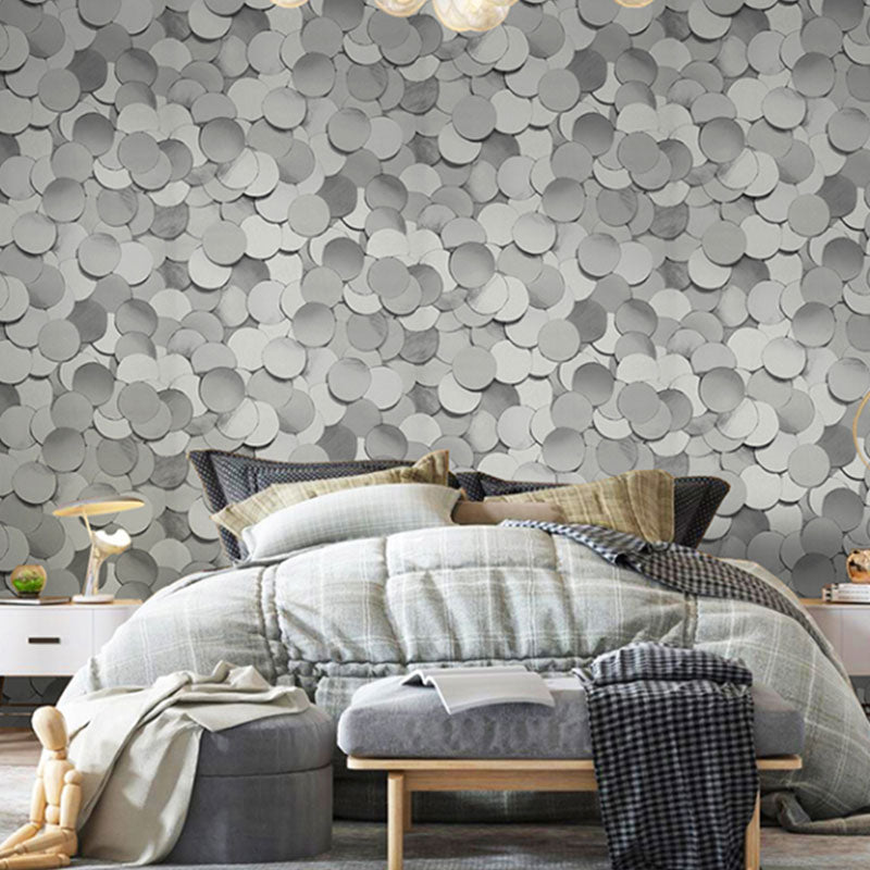 33' x 20.5" Minimalist Wallpaper Roll for Accent Wall with 3D Print Round Pattern in Soft Color Clearhalo 'Wall Decor' 'Wallpaper' 991477