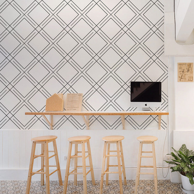 Decorative Lattice Wall Art Plaster Minimalist Wallpaper Roll for Home Decoration Clearhalo 'Modern wall decor' 'Modern' 'Wallpaper' Wall Decor' 992737