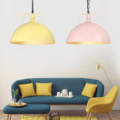 8"/10" Dia Domed Ceiling Fixture Loft Stylish 1 Light Metal Pendant Light in Dark Blue for Living Room Clearhalo 'Ceiling Lights' 'Modern Pendants' 'Modern' 'Pendant Lights' 'Pendants' Lighting' 99663