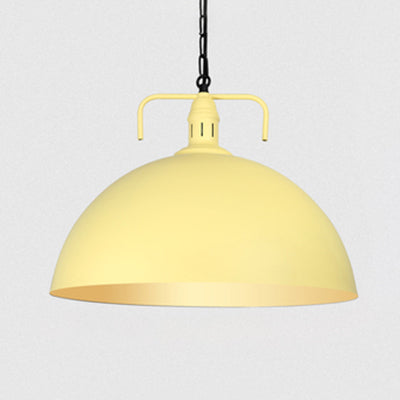 8"/10" Dia Domed Ceiling Fixture Loft Stylish 1 Light Metal Pendant Light in Dark Blue for Living Room Yellow Clearhalo 'Ceiling Lights' 'Modern Pendants' 'Modern' 'Pendant Lights' 'Pendants' Lighting' 99664